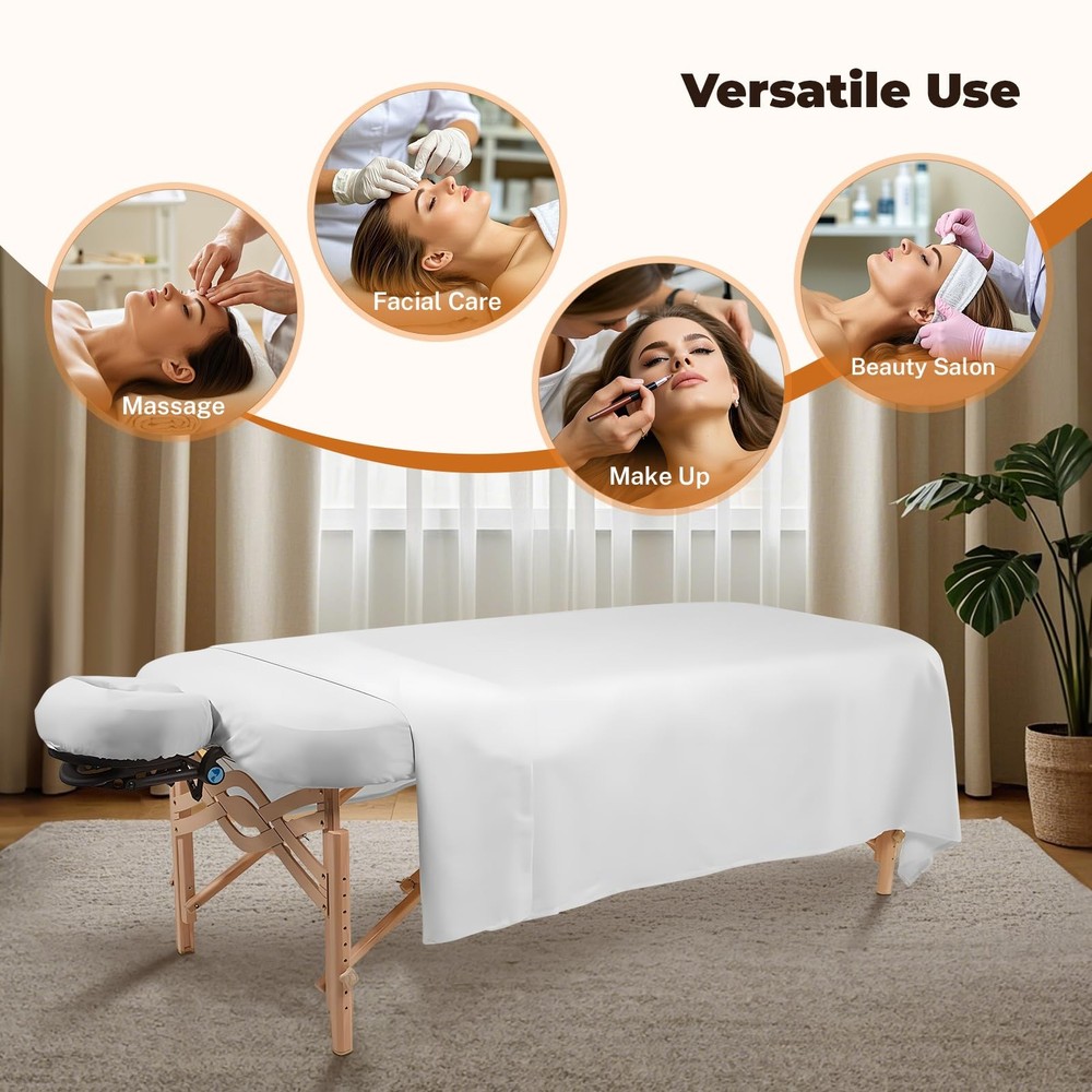 4 Sets Premium Microfiber Massage Table Sheets Set, 3 Piece Set Soft Massage ...