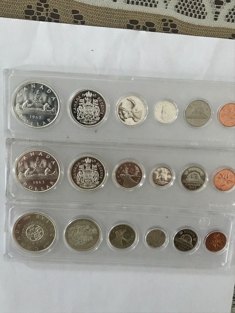 Canada 6 coins set 1962, '63, '64 very nice sets