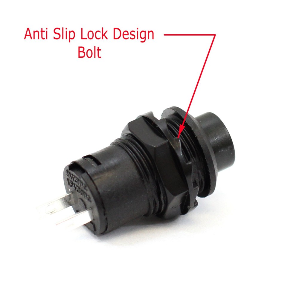 3 Pack SPST Normally Open Momentary Push Button Switch Black 32731B