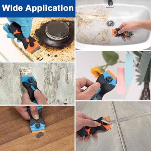 Razor Scraper Tool 2 Pack, Razor Blade Scraper Tool with 20pcs Plastic Blades an