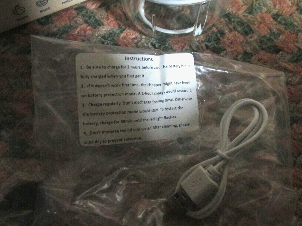 FOOD CHOPPER RECHARGEABLE MULTI-FUNCTION PROCESSOR USB PORT PORTABLE RV TRAVEL++