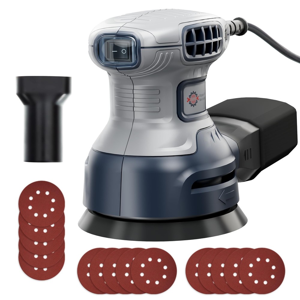 Orbital Random Sander Tool, 6 Variable Speeds With Dust Bag, 360W, Palm Hand ...