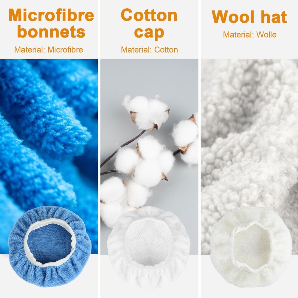 Electric Car Polisher Buffer Sander Waxer Kit Variable 7-Speed 7" 2000W W/ Pads