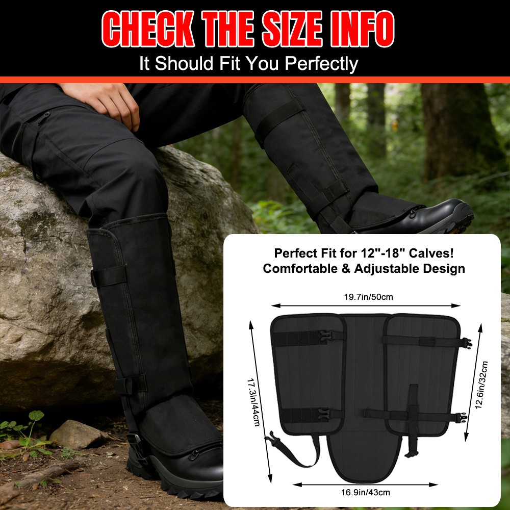Snake Gaiters Waterproof Anti-Bite Lower Leg Guards Boots fr Men Hunting Hiking