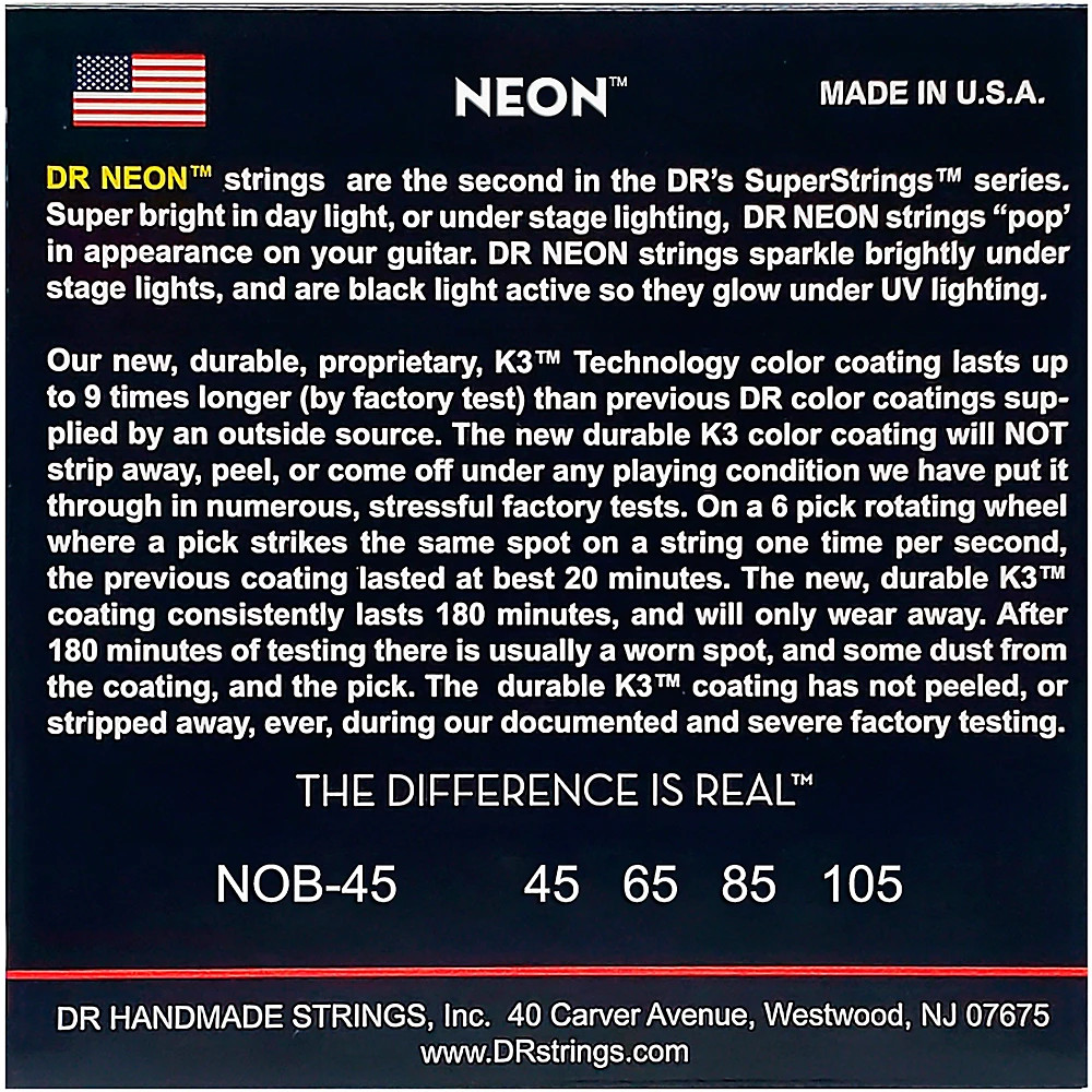 DR Strings Neon Orange Medium 4 String Bass Strings