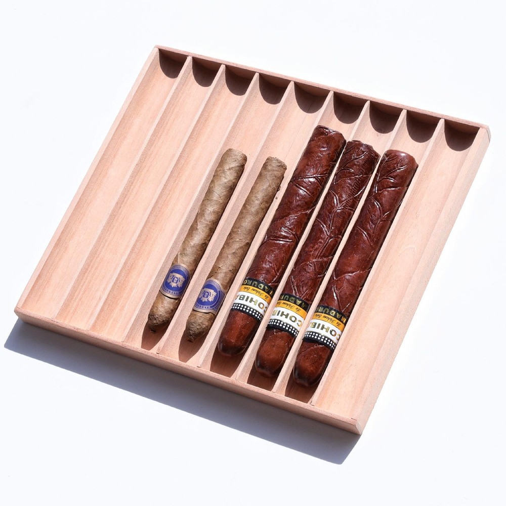 Woho Spanish Cedar Cigar Tray for Display & Sharing, Natural