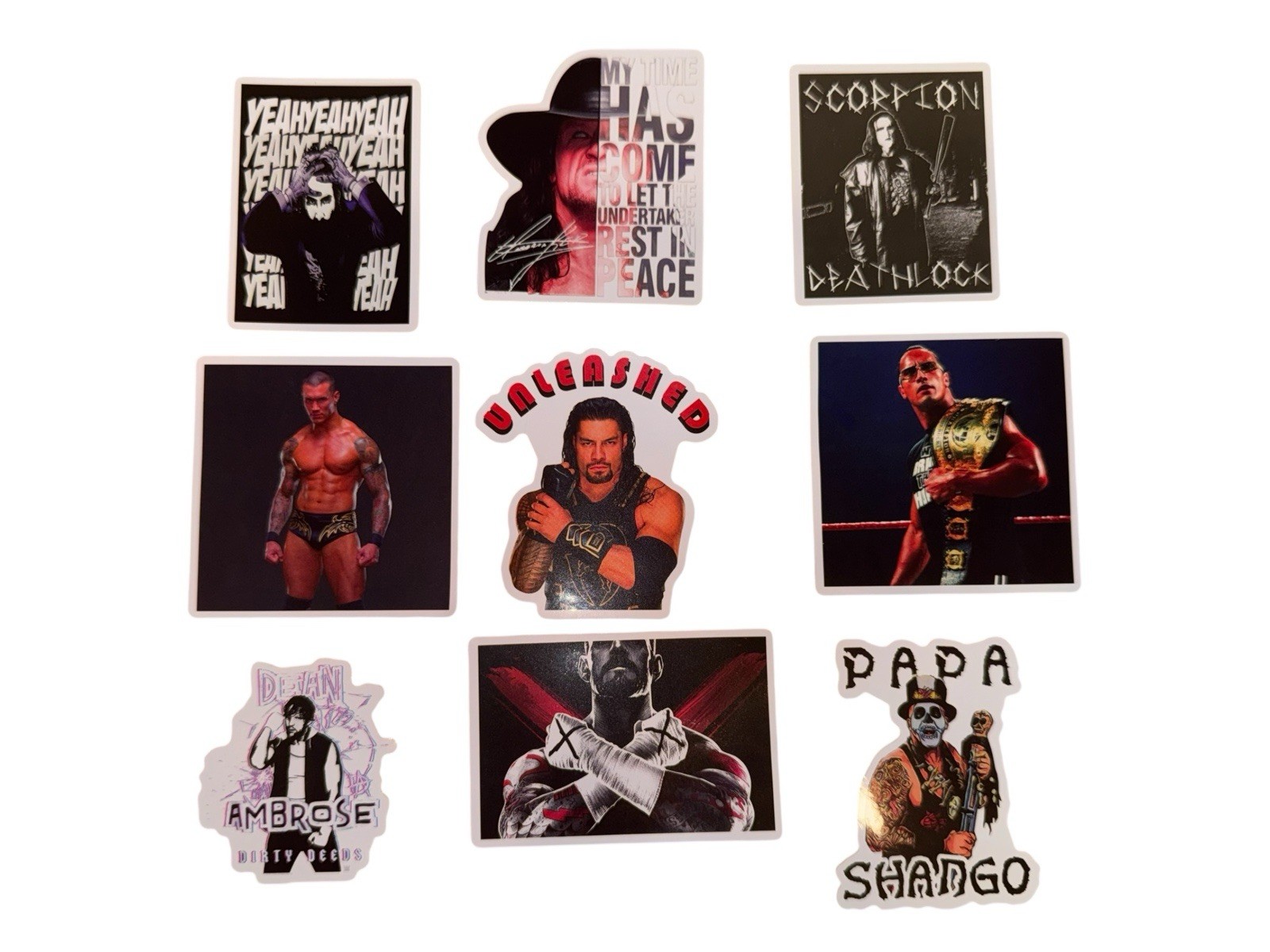 50 WWE Stickers For Car Laptop PVC Backpack Home Decal Pad Water