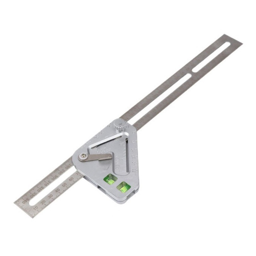 Professional Woodworking Triangle Angle Measurement Ruler Level and Protractor