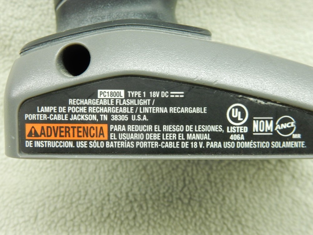 PORTER CABLE PC1800L 18V Cordless Flashlight / Work Light 18 Volt WORKS