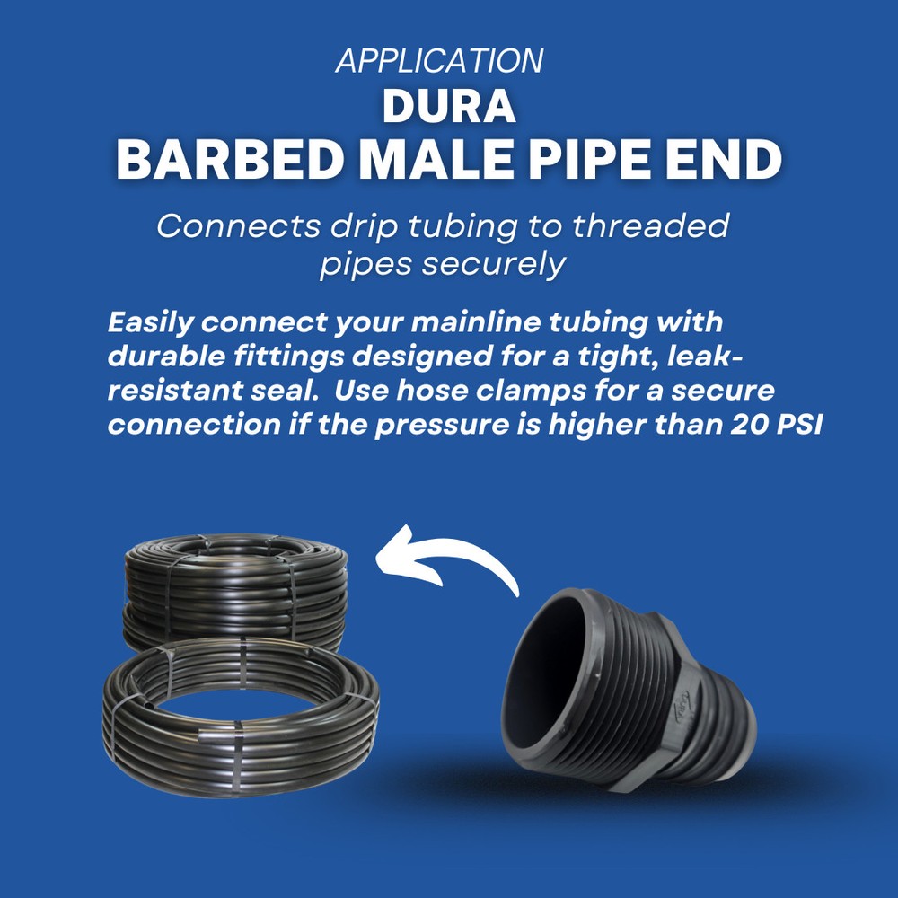 5 pack Barbed Male Pipe End 2"