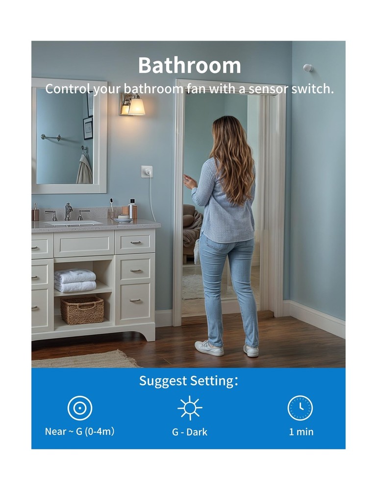 Wireless Motion Sensor Outlet with Timer, Plug-N-Play PIR Motion Ac... Fast Ship