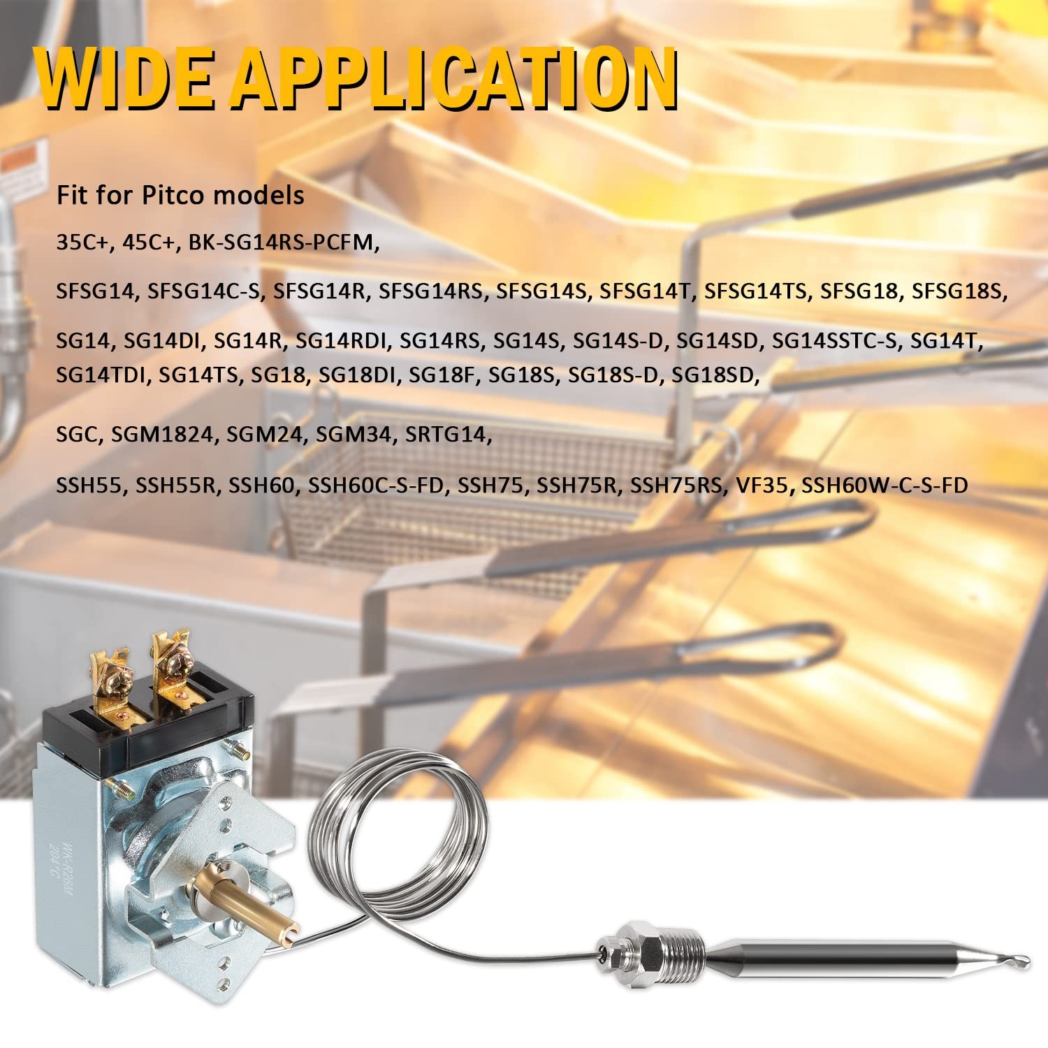 Fryer Thermostat for Pitco 60125401 Imperial 1175 11113 Blodgett Tem 200-400F