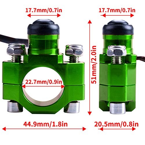 CNC Universal Motorcycle Engine Stop Start Kill with Mounting Backplate Green