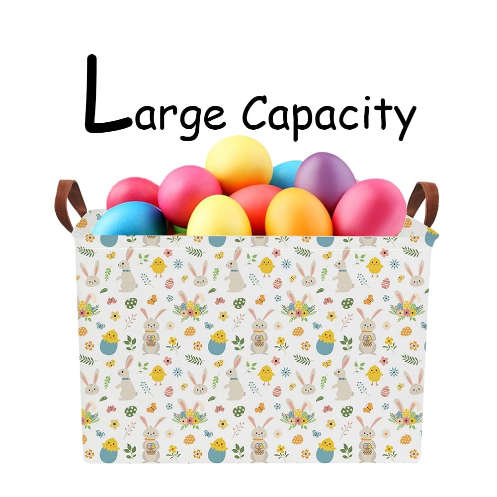 NTAOHAMPER Rectangular Easter Eggs Basket Empty,Toys Bin with Handles,Baby Ro...