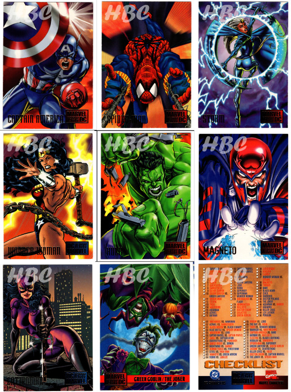 1995 MARVEL VS. DC  BASE CARD SINGLES PICK & COMPLETE YOUR SET