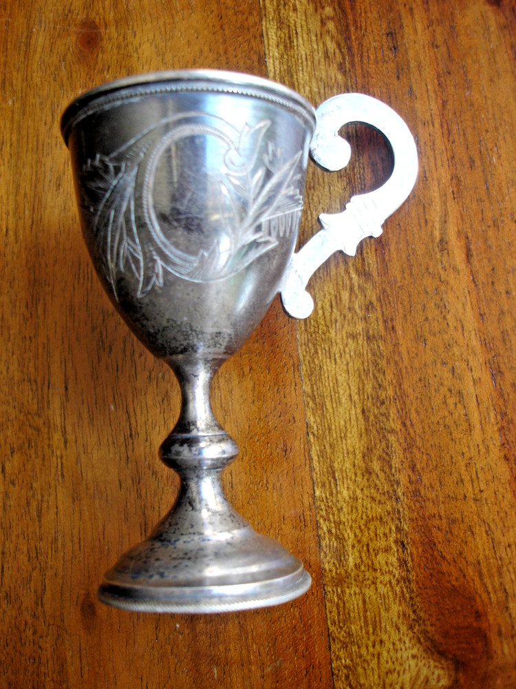 Russian Empire 84 Silver Cup Engraved Floral