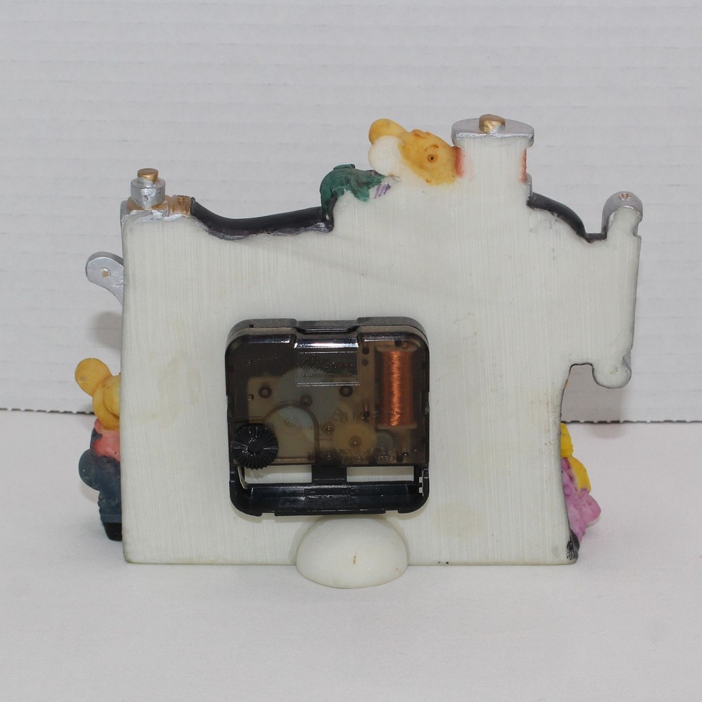 Sewing Machine Clock with Mice Ceramic Free Standing