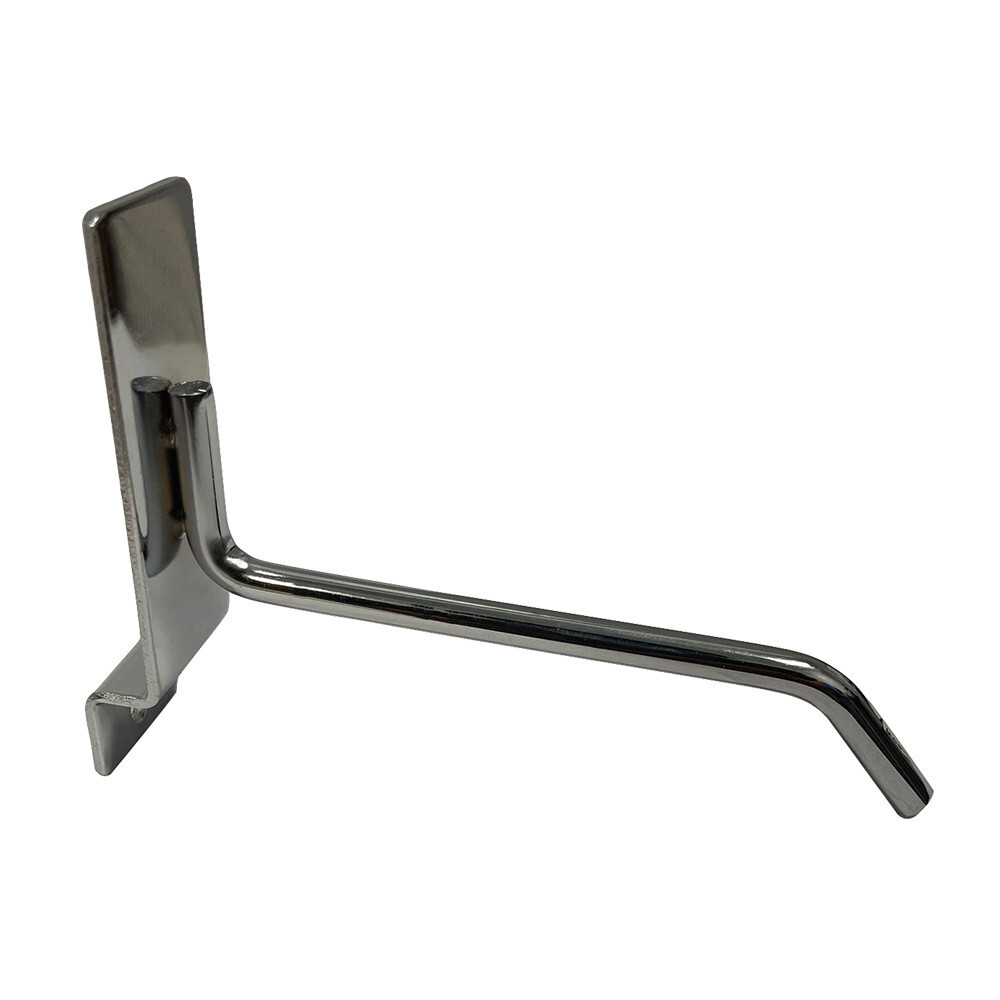 4" Slatwall Hook Panel Display Hooks, 1/4" Thickness Metal, Chrome - PACK 12