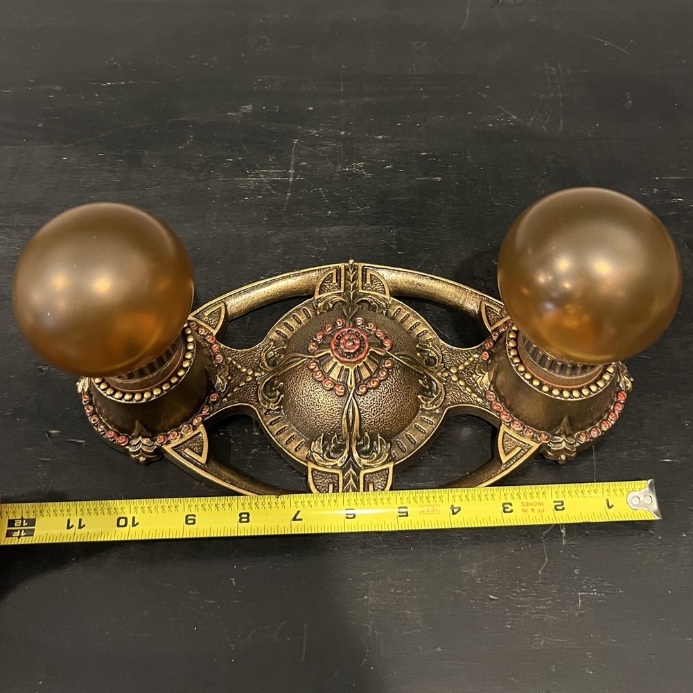 Rewired Pair Double Socket Flush Mount Fixtures Sconces Nice Lights 88A
