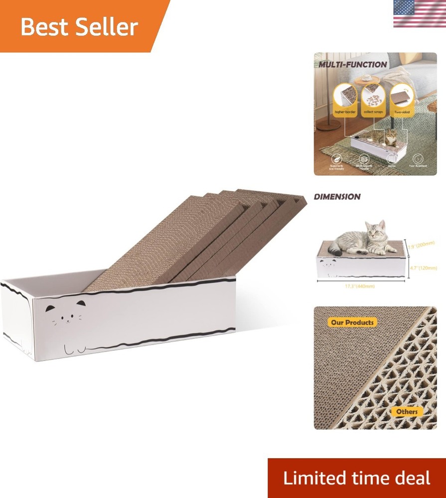 Large Cat Scratcher with Reversible Design - Fun & Protective Indoor Solution
