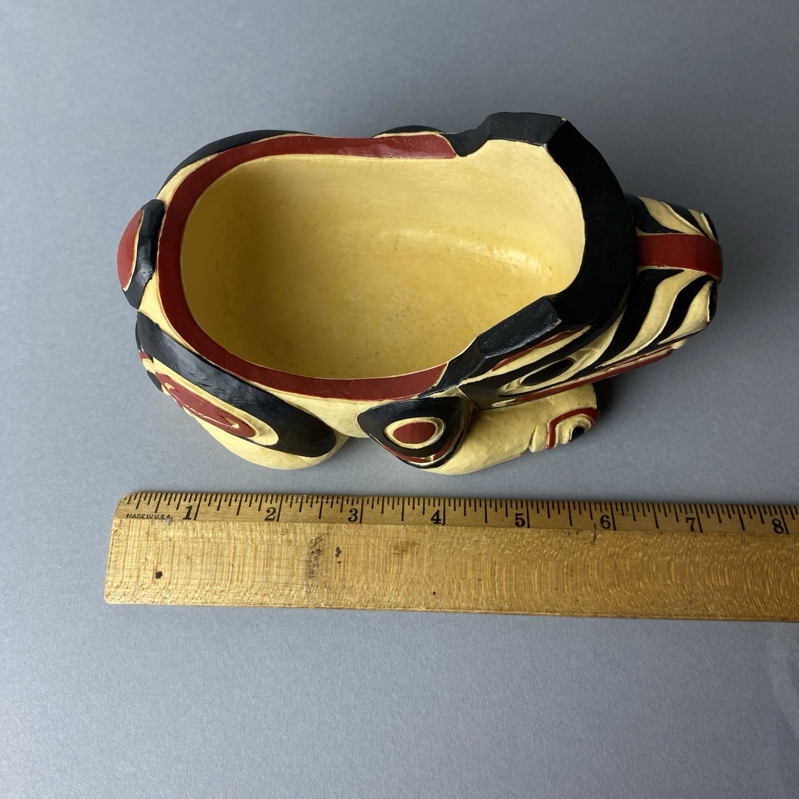 Potlatch Bowl Bear BOMA Hand Painted Art Northwest Coast First Nations Canada