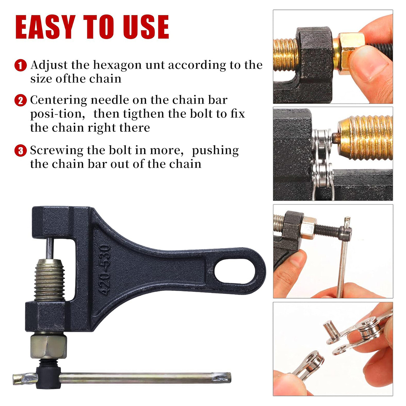 Chain Breaker Tool For Motor Dirt Bike ATV Go Kart 415 420 428 520 525 530