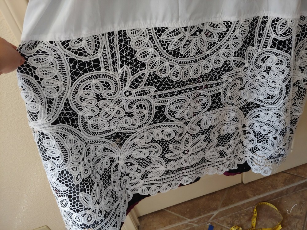 Brand New Hand Done Battenberg Lace Alb