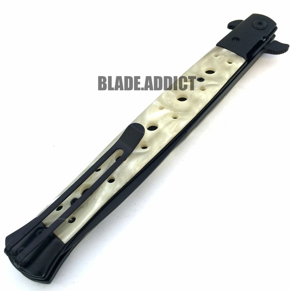 TAC FORCE 13" Extra Large Assisted Open Spring STILETTO PEARL Pocket Knife