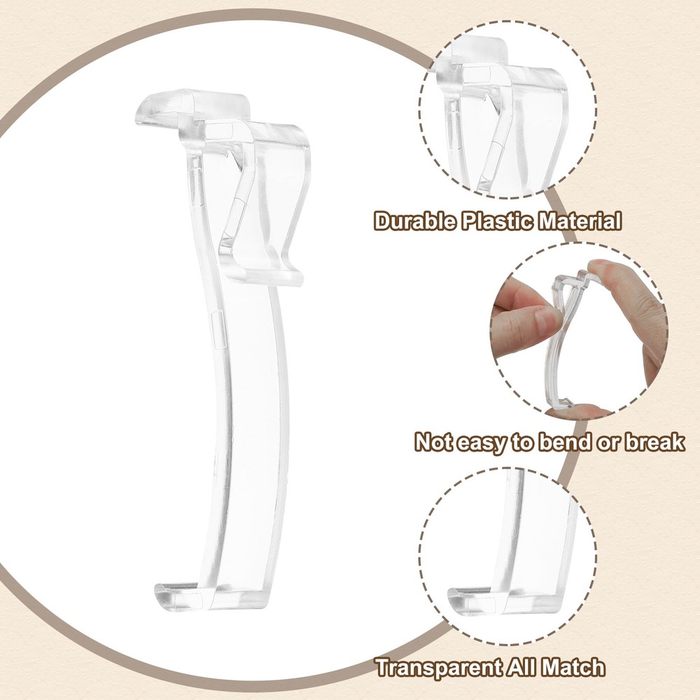 4pcs 2.5" Clear Valance Clips Hidden Retainer Holder Installation Brackets
