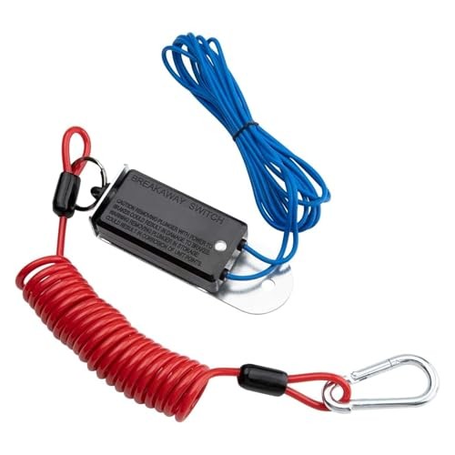 6ft Trailer Breakaway Switch, Breakaway Coiled Cable with Electric Brake