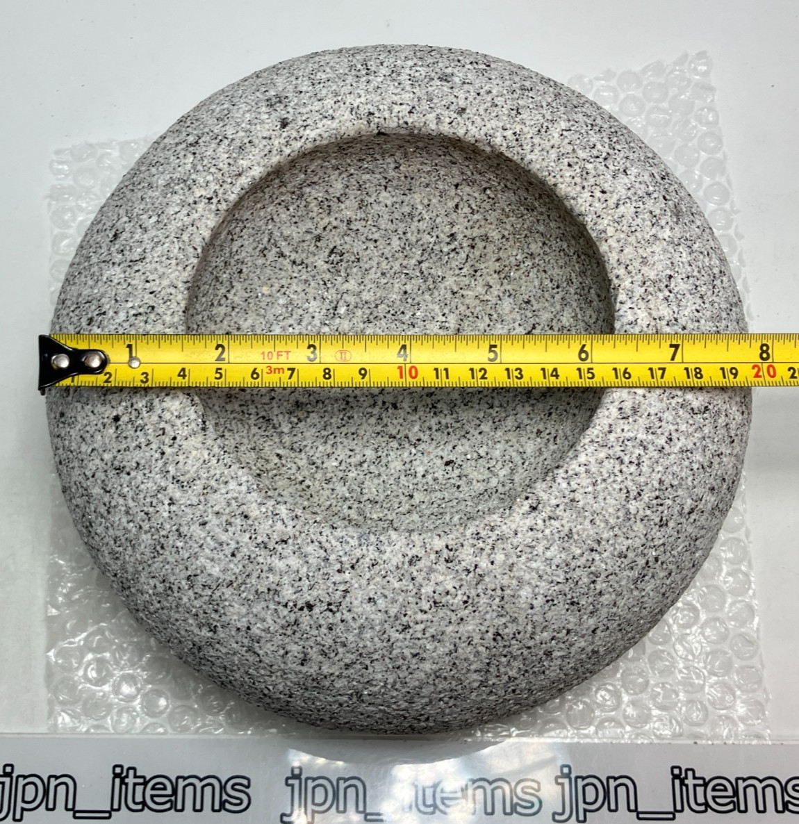 Small Granite Stone Water Bowl 8.6 in Chozubachi Japanese Garden Ornament Statue