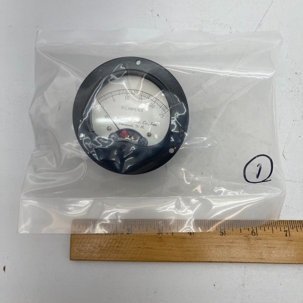 Beede Electrical Instruments DC Amperes 0-25 Panel Meter Gauge - New