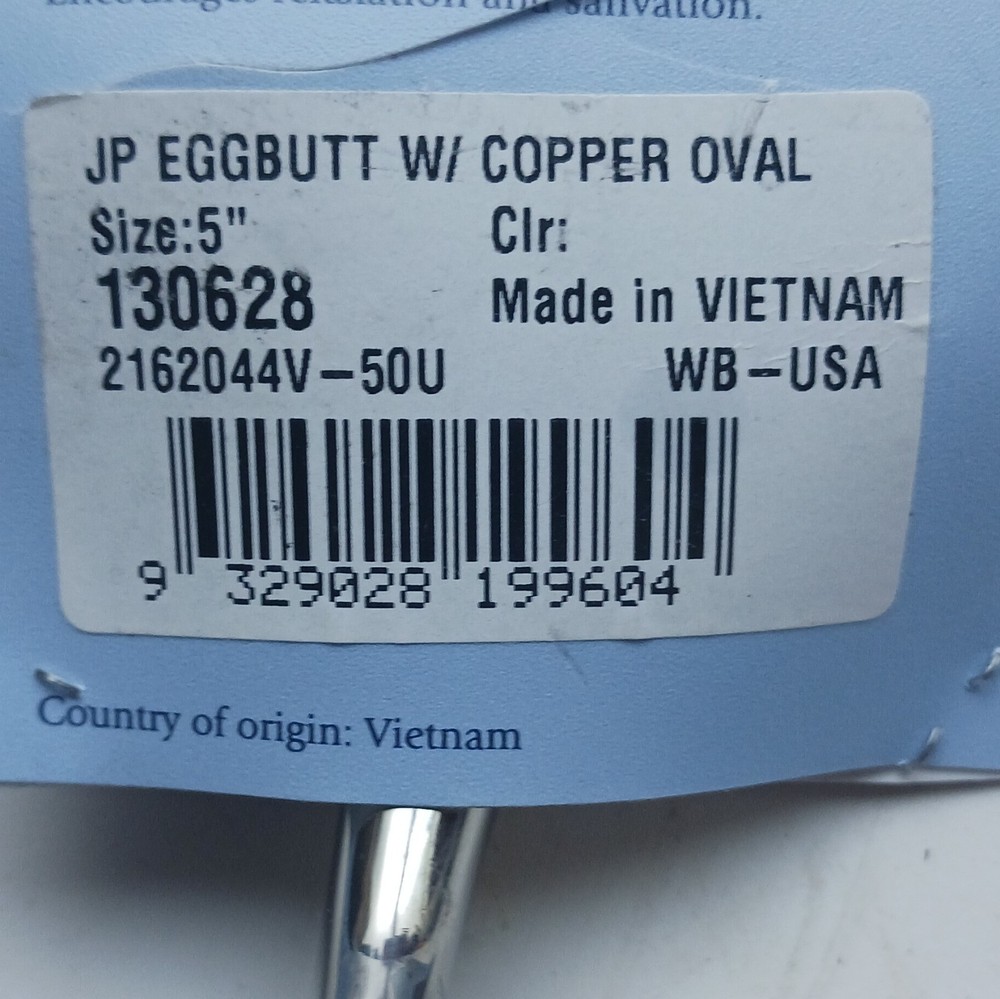 Korsteel JP Curve Eggbutt Snaffle Bit Copper Oval 5" Model 130628