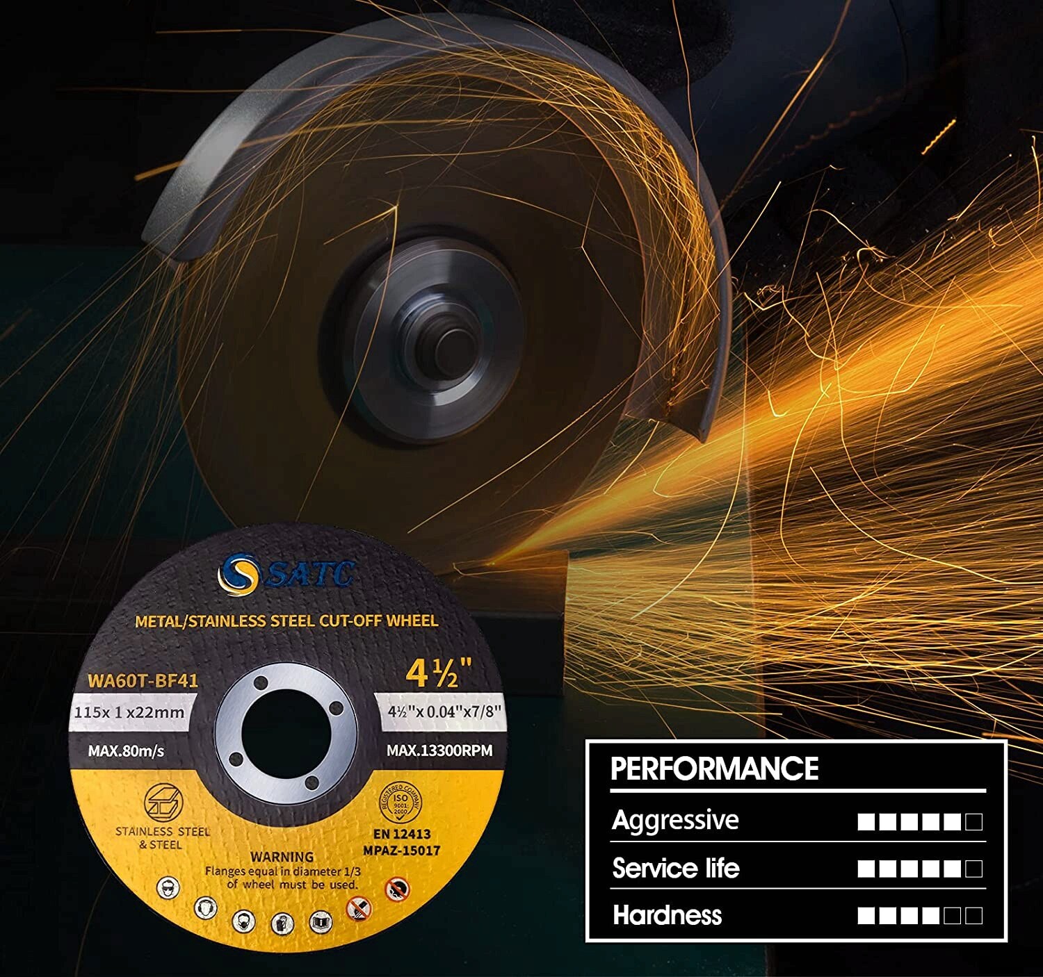 500PACK 4-1/2" x .040" x 7/8" Cut off Wheels Stainless Steel Metal Cutting Discs