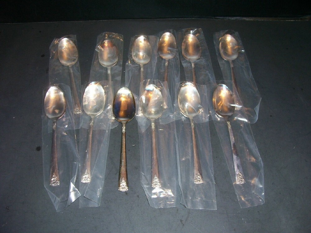 Wm Rogers SPRING CHARM ~ 12 Teaspoons ~ UNUSED International Silver 1950