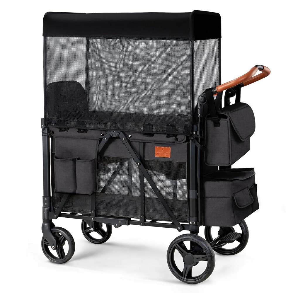 Wagon Stroller for 2 Kids, High Seat & 5 Point Harness,Adjustable Handlebar