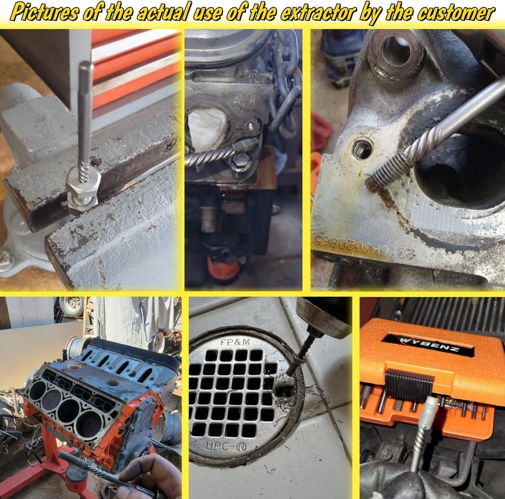 5-Piece Bolt Extractor Set - Efficiently Remove Stripped Screws & Broken Bolts