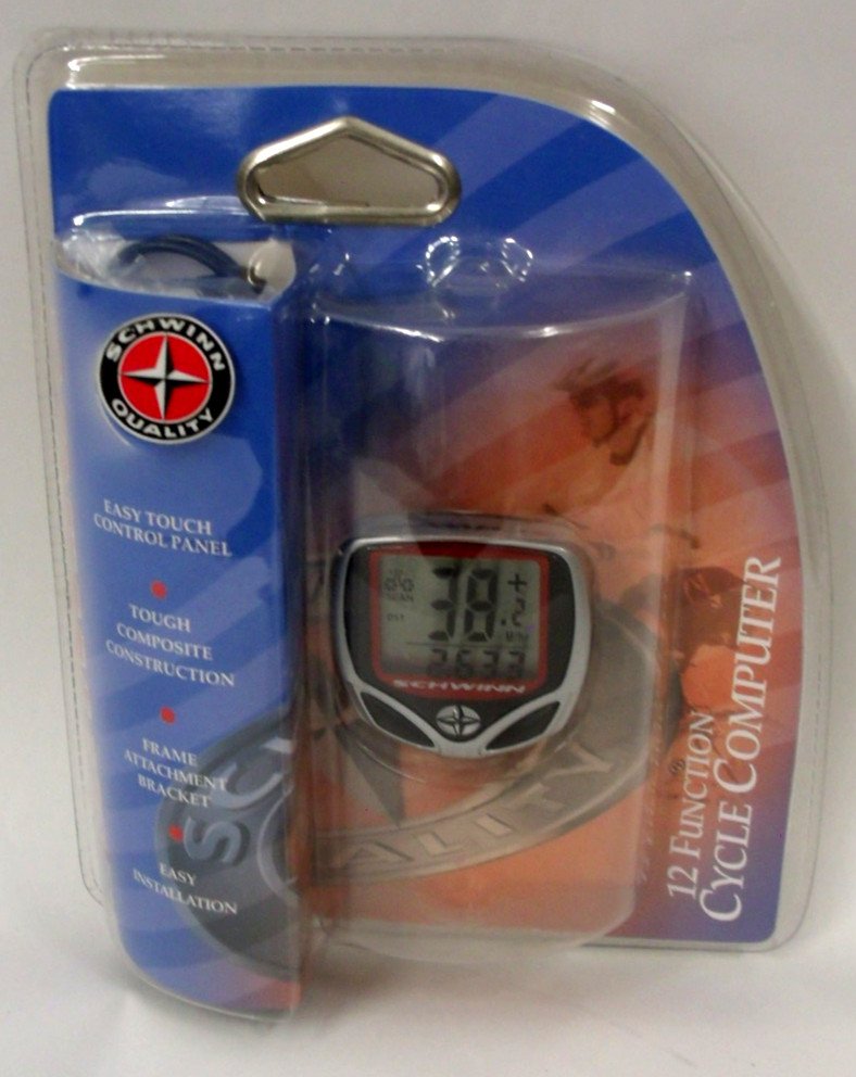 Red Schwinn 12 Function Cycle Computer Speedometer Odometer SW500NM - New Sealed