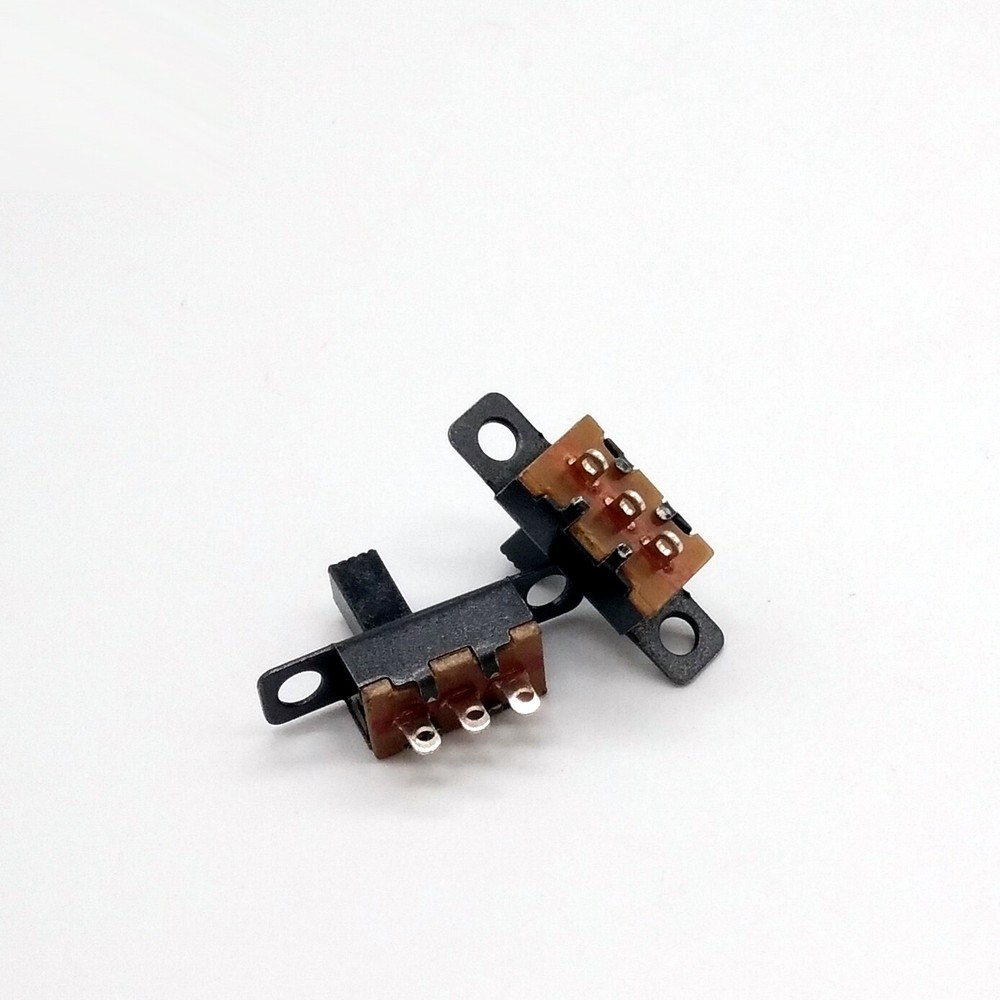100x Lever type toggle switch 6MM handle height 3feet 2 files black Slide Switch