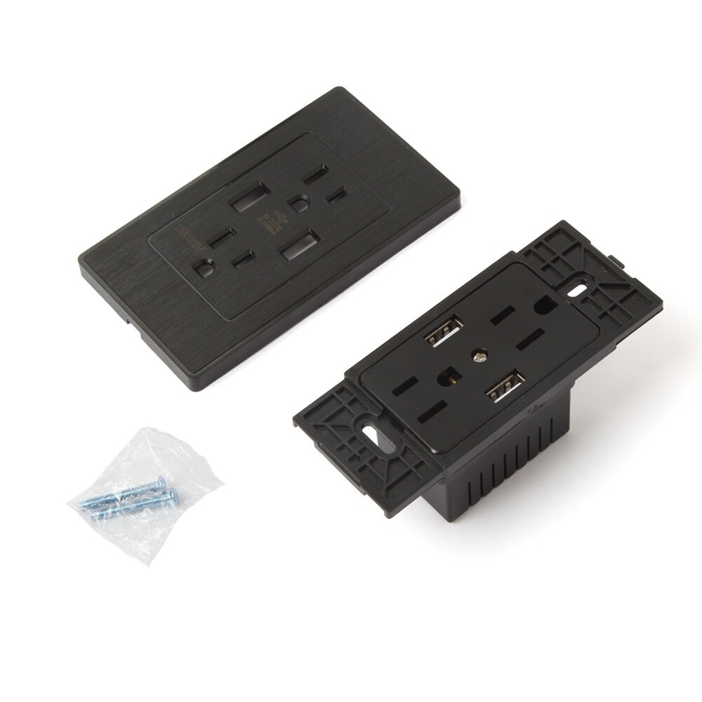 Electrical Outlet Panel Dual USB wall charger port Socket Power Adapter US Lot