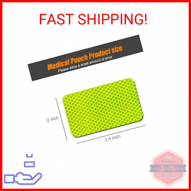 6 Pack Extra Reflective Patch Hook Fastener for Safety (Green)