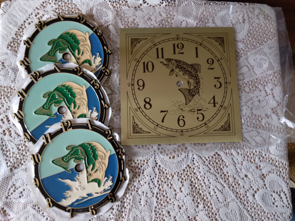 3 Plastic & One Metal Clock Fish Face / Dial Ramar Ind Inc. +