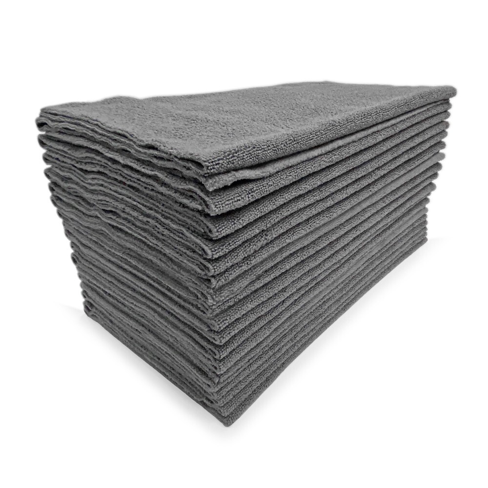 36 GREY EDGELESS MICROFIBRE CLOTHS PACK BUFFING CERAMIC POLISHING DETAILING