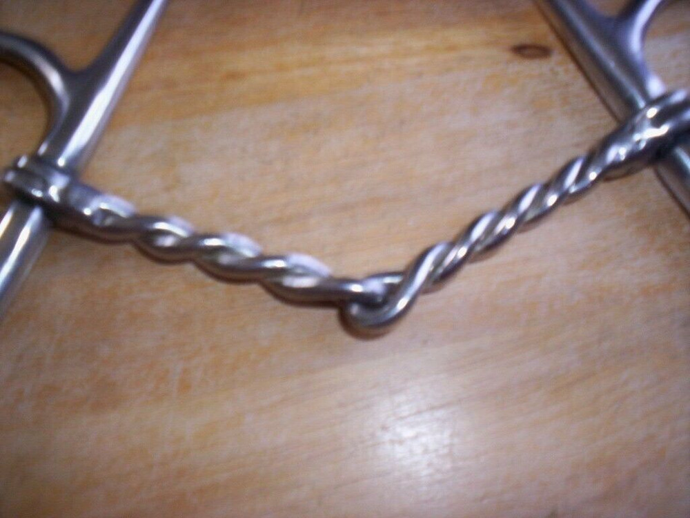 Used Stainless Full Cheek Single Twisted Wire Snaffle Bit 5" Mouth
