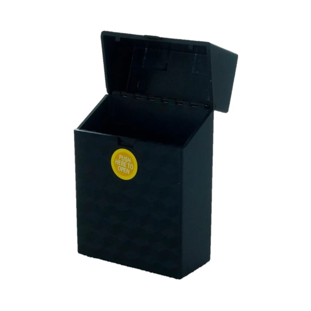 (24) King Size Push-to-Open Plastic Cigarette Case Cube Square Design - 12 pack