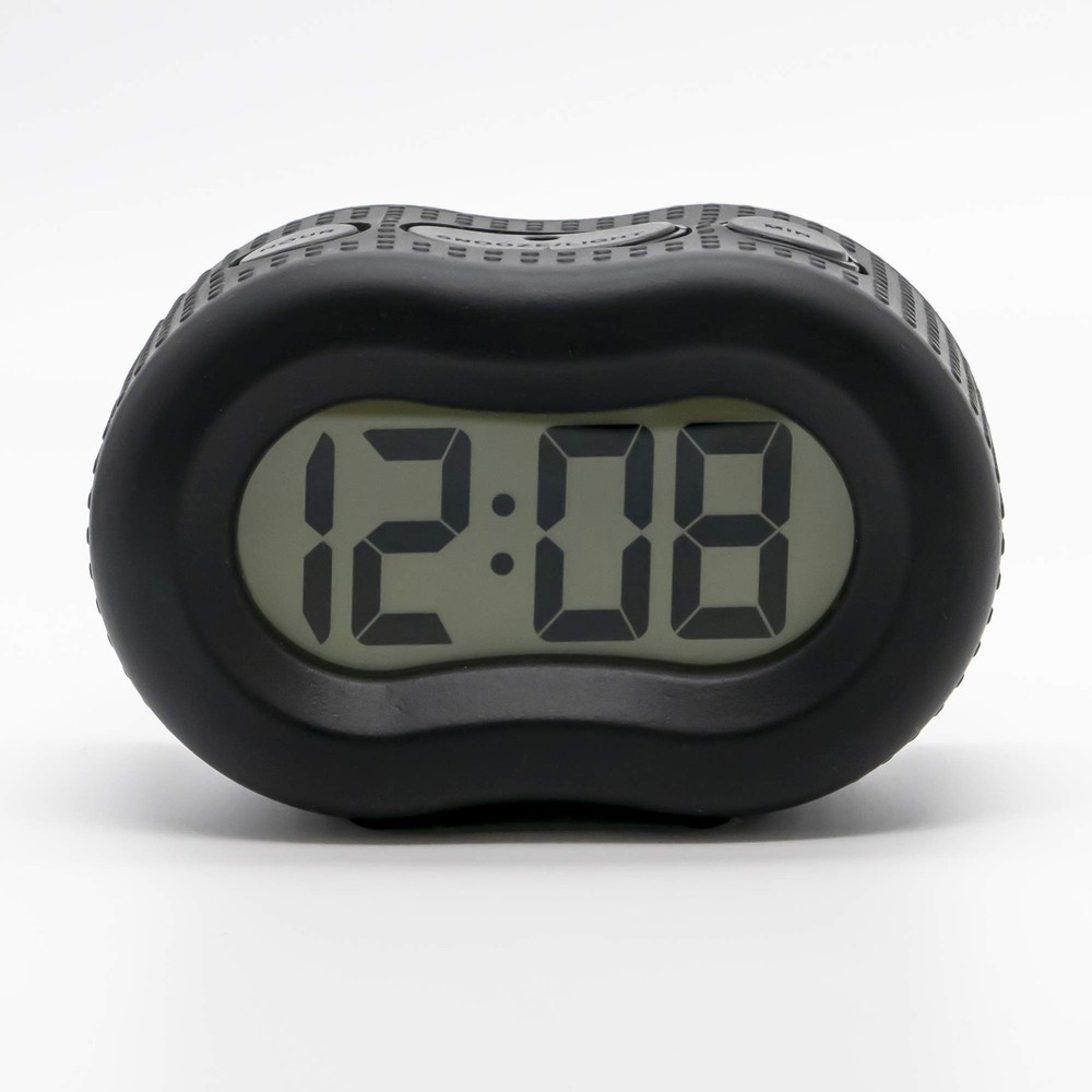 Timelink Smartlight Rubber Alarm Clock with Automatic Night Small, Black