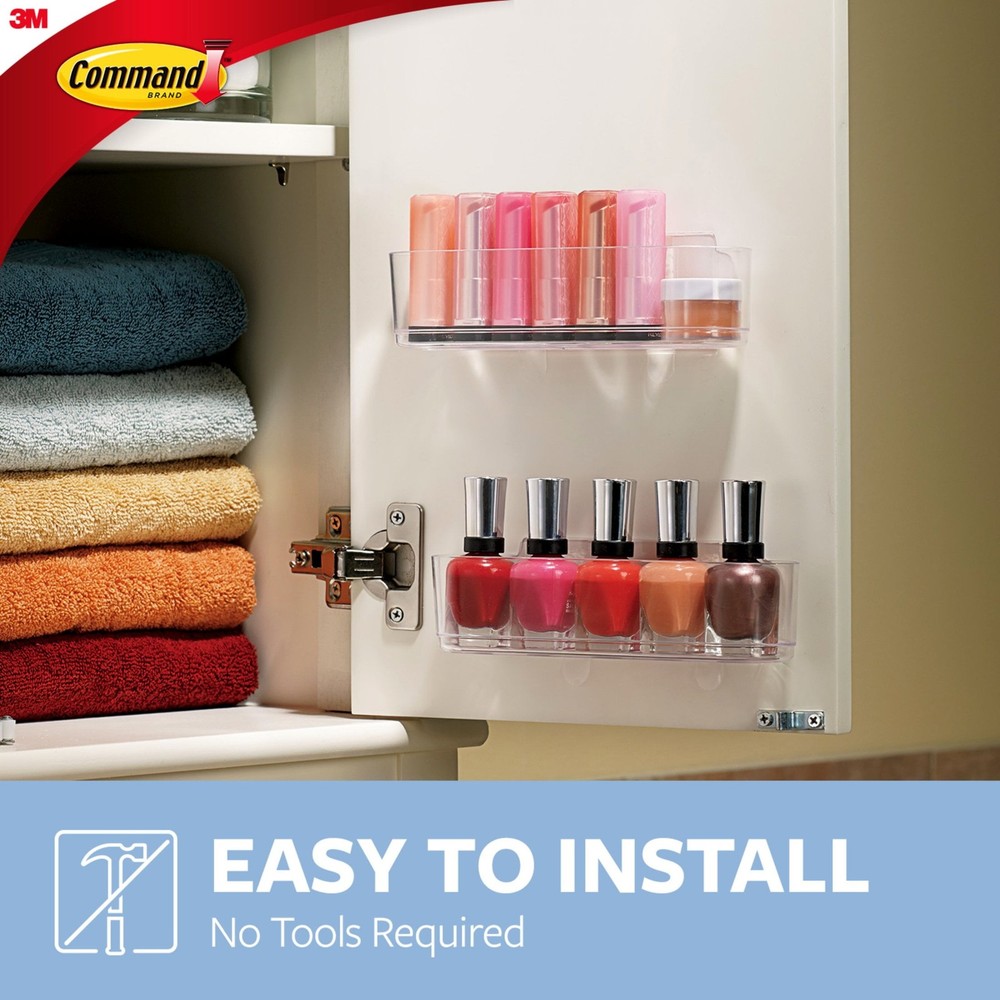 Command Caddy, Clear, Medium, 1 Caddy, Bathroom and Kitchen Organization