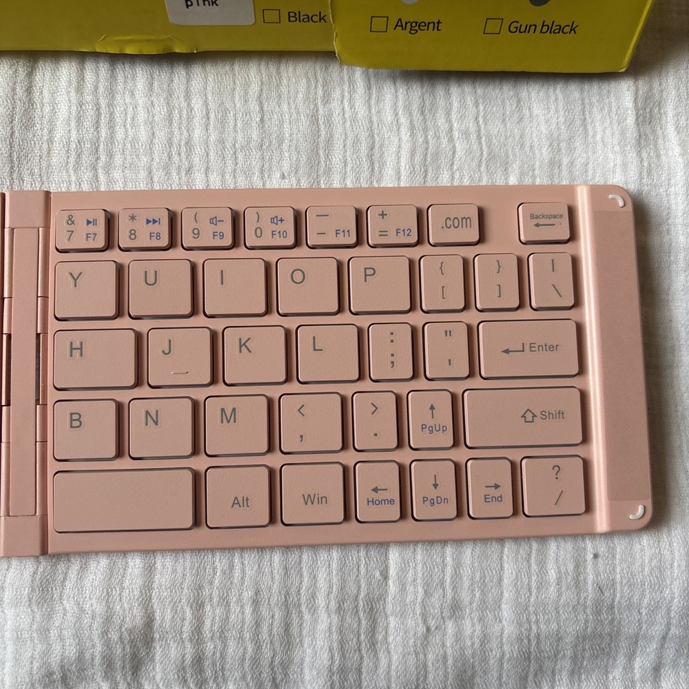 Mini Rechargeable Wireless Folding Keyboard & Mouse (Pink)