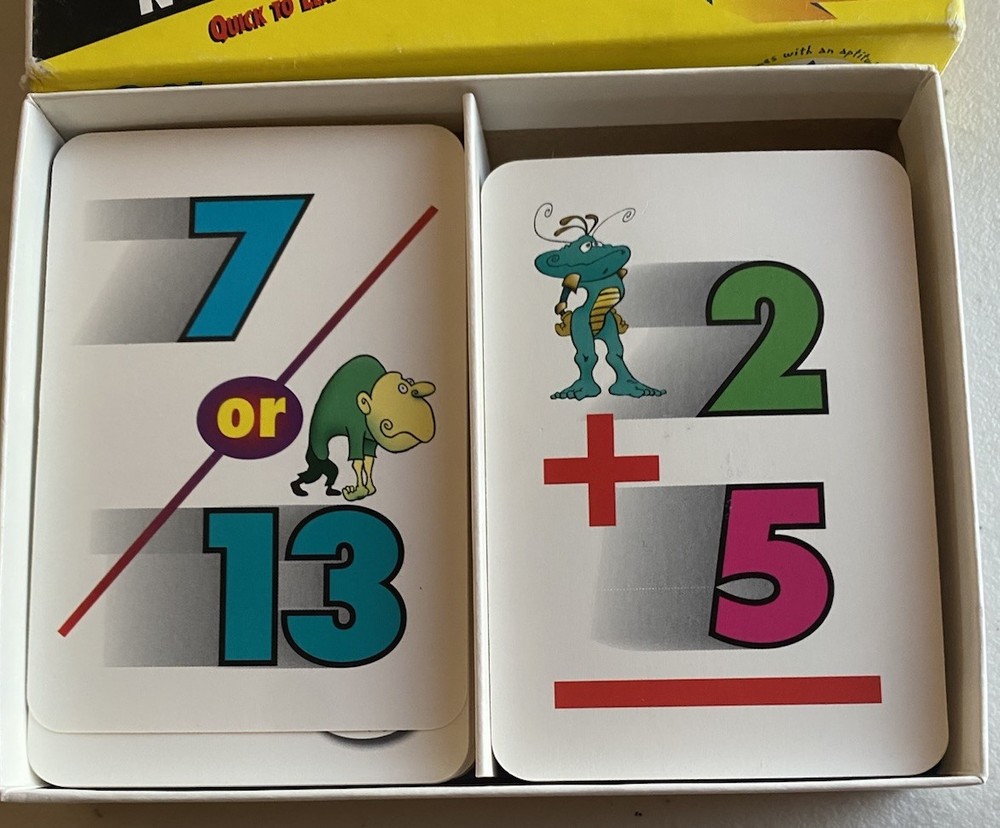 1999 QUICK PIX - NOT JUST MATH GAME addition & subtraction flashcard match EUC
