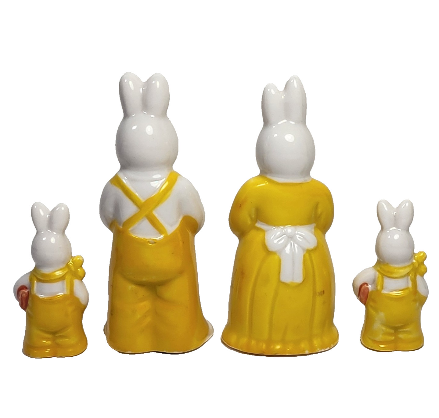 Vintage Torslow Denmark Easter Rabbit Family Ceramic Bunny Figurines Set of 4